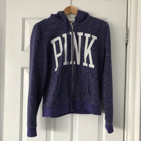PINK Sherpa Lined Zip Up Hoodie - Picture 1 of 3
